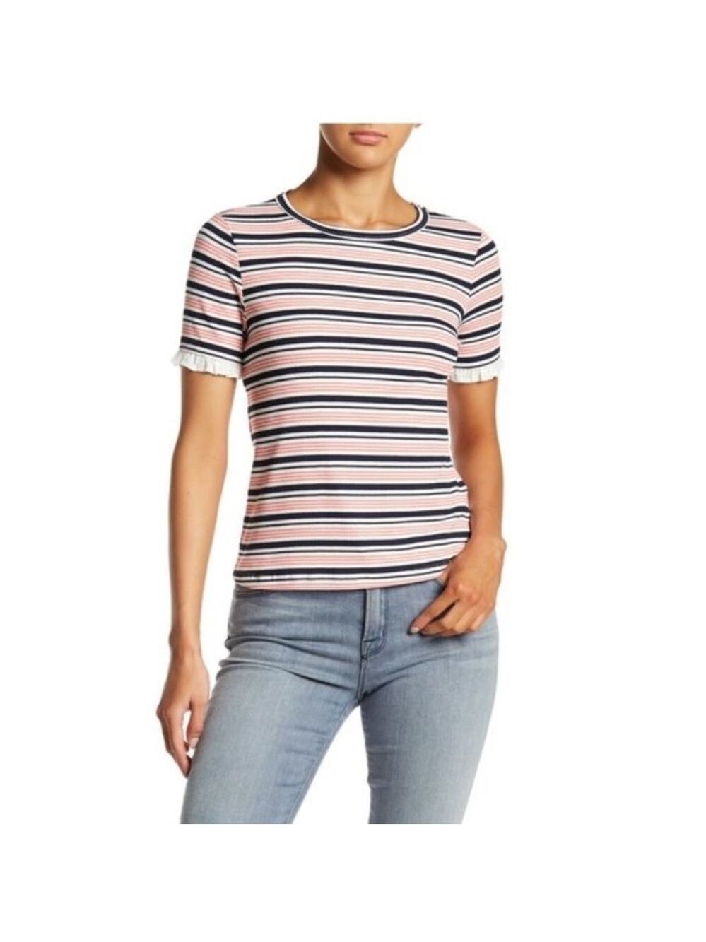 Ro & De Ribbed Mini Ruffle Tee